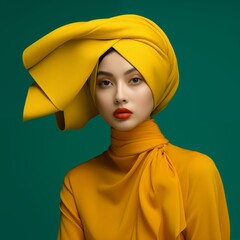 Fototapeta premium Illustration of a fashion portrait, AI-generated