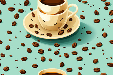 Obraz premium seamless texture on the theme of coffee