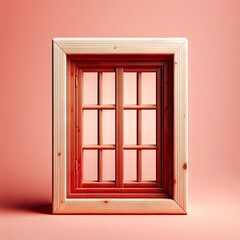 window on a wall on pink