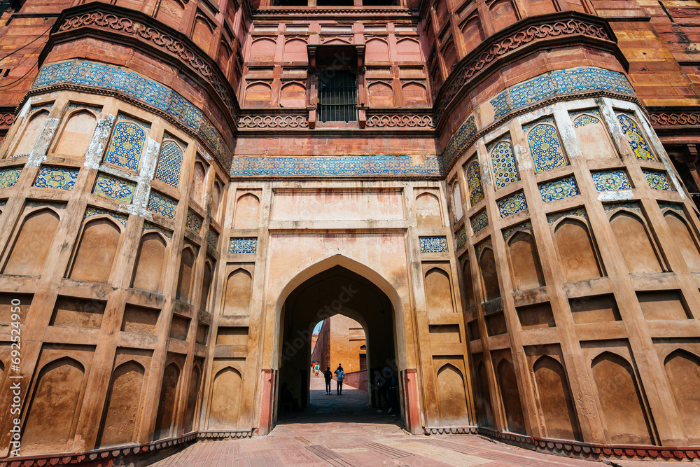 Wall mural inside agra red fort, india