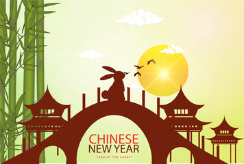 Flat illustration for Chinese new year celebration