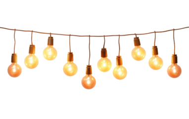 Seasonal Brilliance Festive Christmas Light Strings on a White or Clear Surface PNG Transparent Background