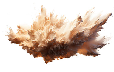 Plakat Flying Sandstorm Isolated Explosive Chaos on a White or Clear Surface PNG Transparent Background