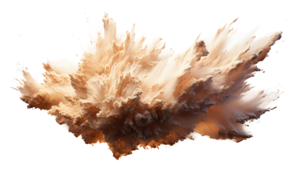 Flying Sandstorm Isolated Explosive Chaos on a White or Clear Surface PNG Transparent Background