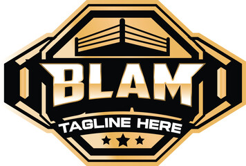 wrestling boxing logo design, vector, fighting