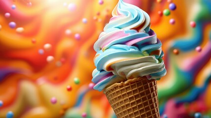 sweet vanilla ice cream illustration cold delicious, classic scoop, treat y sweet vanilla ice cream