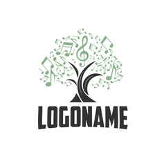 music tree, musical art, nature, vector design