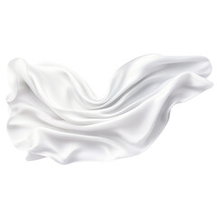 White Silk scarf flying in the wind isolate transparent white background