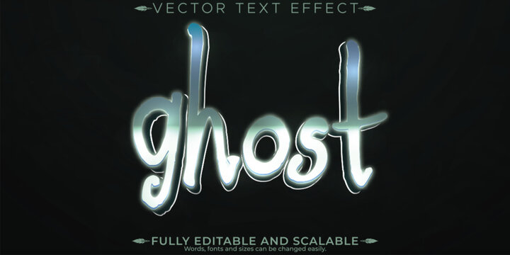 Ghost text effect, editable spirit and spooky customizable font style.