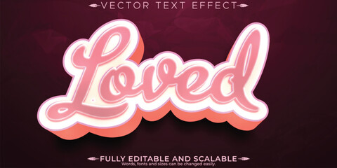 Love text effect, editable romance and pink text style