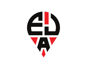EJA letter location shape logo design.