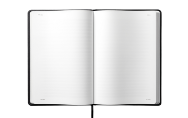 New Beginnings Blank Open Notebook on a White or Clear Surface PNG Transparent Background
