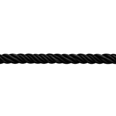 Black Long straight rope seamless isolate transparent white background