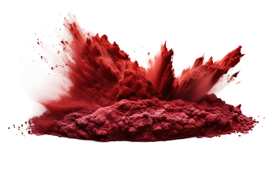 Whirling Red Sands Dynamic Aerial Display on a White or Clear Surface PNG Transparent Background