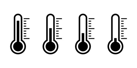 Temperature icon set. Thermometer symbol vector - obrazy, fototapety, plakaty