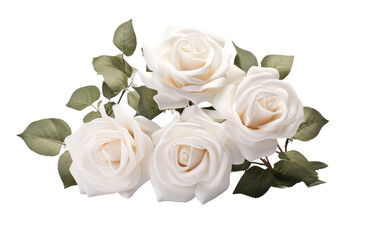 Blooming Elegance White Roses Grace on a White or Clear Surface PNG Transparent Background