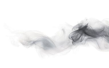Floating Essence Grey Smoke Puff on a White or Clear Surface PNG Transparent Background - obrazy, fototapety, plakaty