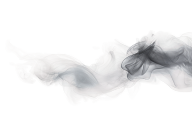 Floating Essence Grey Smoke Puff on a White or Clear Surface PNG Transparent Background