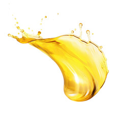Flying yellow water splash close up isolate transparent white background