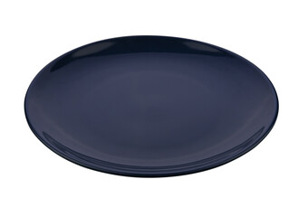 blue ceramic plate on transparent png