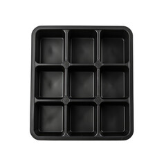Empty Plastic mold for make ice cubes isolate transparent white background