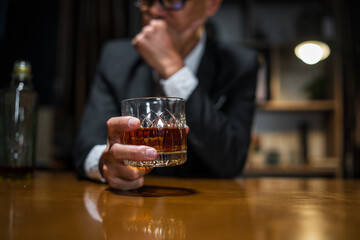 Businessmen in suits drinking  Celebrate whiskey