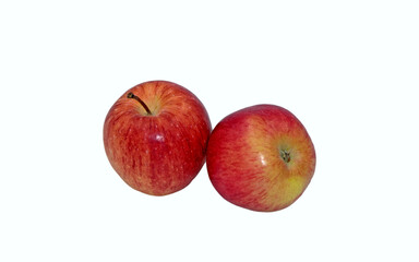 Two apples of Amasya, a local variety which is small, red and greenish yellow, yellowish red  in color