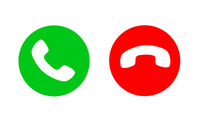 answer and reject call icon vector on white background