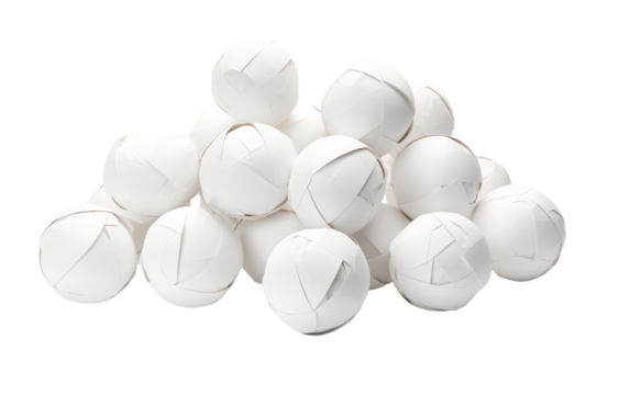 Creativity Unfolded Rolled Paper Balls on a White or Clear Surface PNG Transparent Background