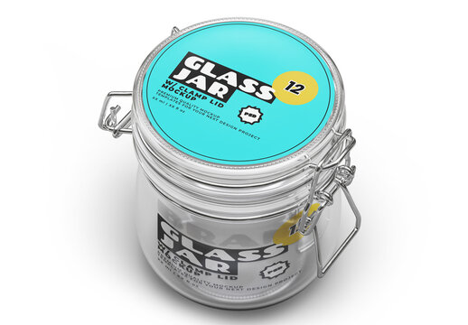 Gass Jar Cap Mockup Down View