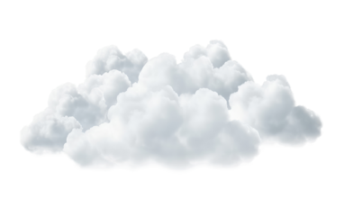 Ethereal Sky Pure White Cloudscape on a White or Clear Surface PNG Transparent Background
