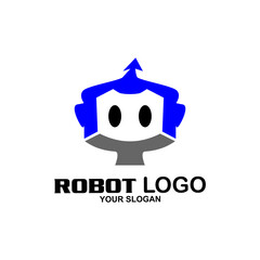 Modern robot logo design concept. Universal robot logo vector.