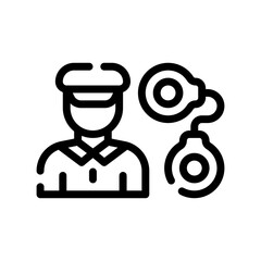 policeman line icon