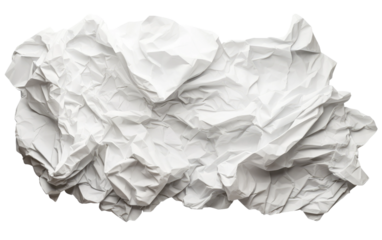 Creased Moments Crumpled Paper Memories on a White or Clear Surface PNG Transparent Background