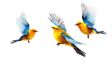Charming Flock Birds Take Flight on a White or Clear Surface PNG Transparent Background