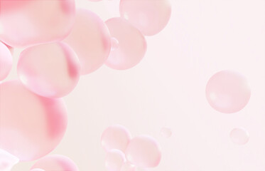 Pink bubbles floating on a simple background, 3D rendered image of chunky textured bubbles - obrazy, fototapety, plakaty