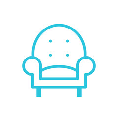 Relax armchair sofa couch icon. From blue icon set.