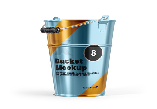 Metalic Farm Bucket Mockup
