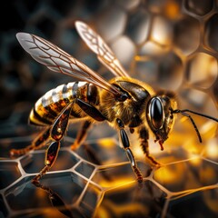 Naklejka premium close up of a bee 