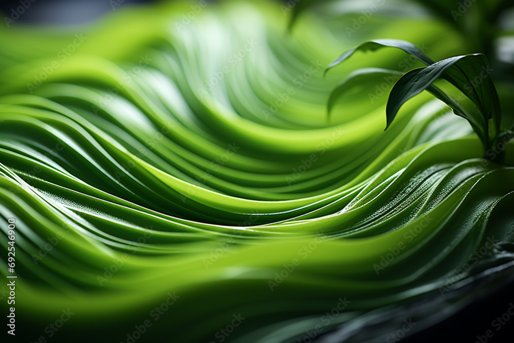 Poster Rich range and green abstract shapes in a rounded form.