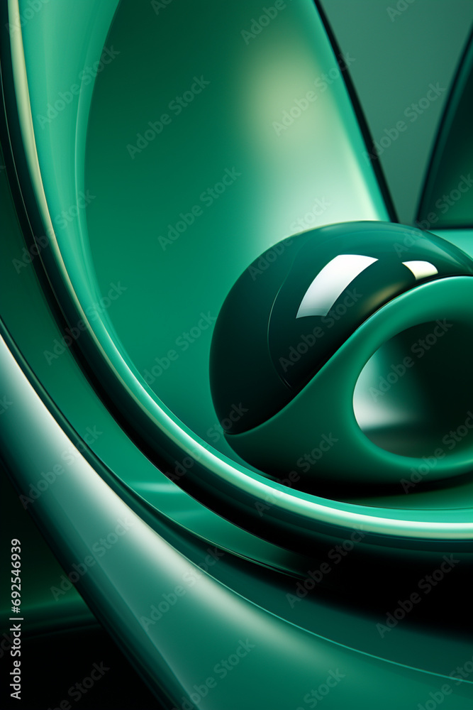 Aufkleber Rich range and green abstract shapes in a rounded form.
