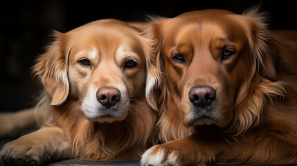 Obraz premium golden retriever puppies HD 8K wallpaper Stock Photographic Image 