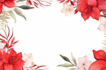 red flower border, red flower frame