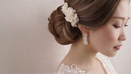 花嫁の美しいまとめ髪　ヘアアクセサリー