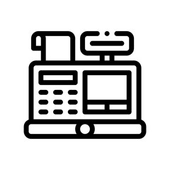 cashier machine line icon