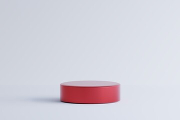 Red minimal podium for product presentation. 3d rendering.