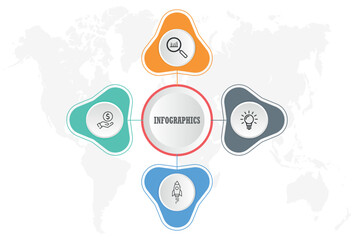 Infographic element. Chart, graph, diagram with 4 steps, options, parts, processes, phase. Vector business template for presentation and training.