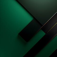 Abstract green and black background with overlapping layers. AI Generative
