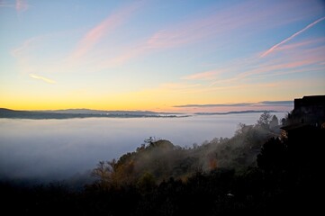 Fototapeta premium Spectacular Sunrises in Winter in Umbria, Italy
