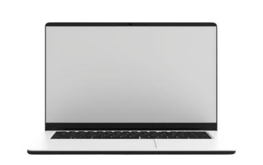Potential Unseen Laptops Empty Screen on a White or Clear Surface PNG Transparent Background
